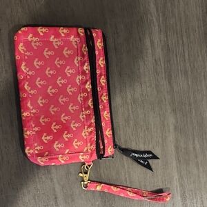 Pink Anchor Print Wristlet